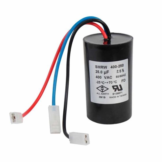 Capacitor de trabajo 25MF ±5%, 400V, para la caja de control AQUA PAK de 1 HP modelo CCQA 1230