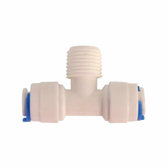 Adaptador tipo "T" para osmosis inversa 100G (T1/4", RM1/4", T1/4")