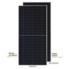 Panel con células fotovoltaicas bifaciales tipo N